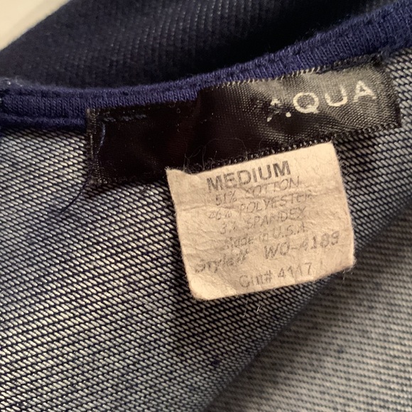 Aqua Indigo / Navy Peplum Denim Dress, M - Picture 8 of 8